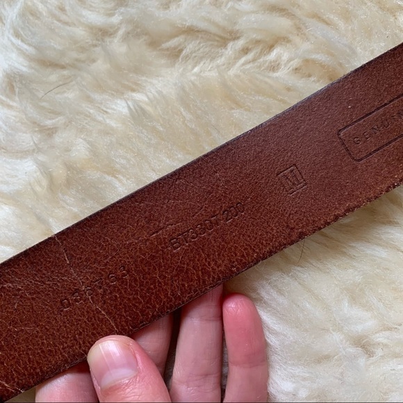 Fossil Classic Cognac Brown Dusty Rose Rhinestone Embellished Buckle Belt M main image 8